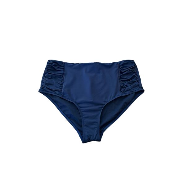 Sea Level Essentials Gathered Side High Waist Pant Night Sky Navy Blue Size 14 - Picture 3 of 8